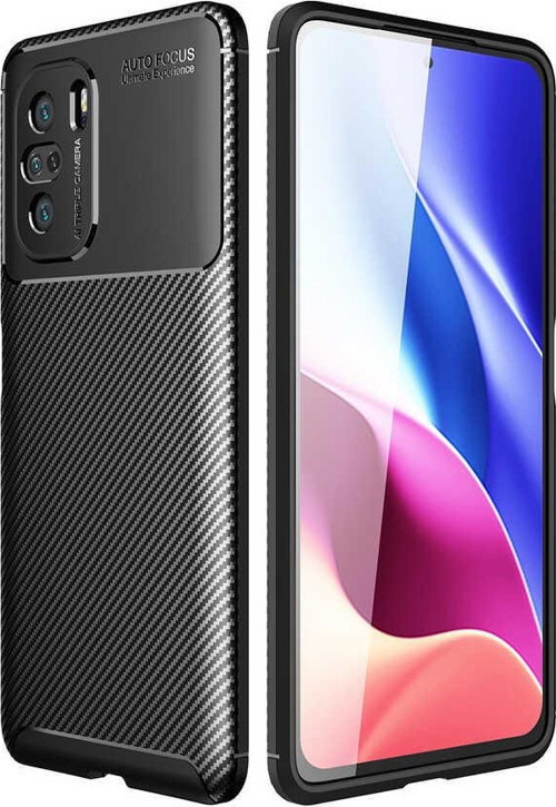 Xiaomi Redmi K40 Kılıf Darbe Emici Uzun Ömürlü Parmak İzi Yapmaz Karbon Tasarım Negro Kılıf