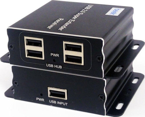 Cat 5 USB 2.0 Sinyal Uzatma Cihazı, Alıcı (Receiver) ve Verici (Sender) Birim dahil, 4 Port US