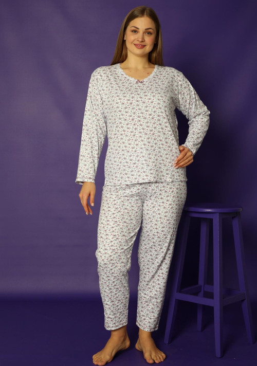 2 İplik Anne Pijama Takımı- Uzun Kol Anne Pijaması