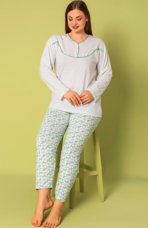2 İplik Anne Pijama Takımı- Uzun Kol Anne Pijaması