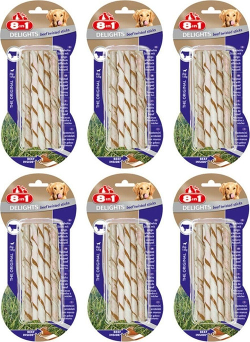 Beef Delights Twisted Sticks Köpekler Için Biftekli Ağız Bakım Kemiği X 6 Adet