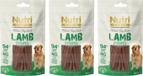 Tahılsız Kuzulu Şeritler Köpek Ödül Maması 80gr X 3 Adet