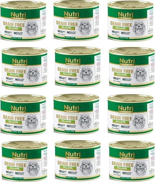 Nutri Canin Kuzu Etli Tahılsız Yetişkin Köpek Konservesi 200 Gr 12 Adet
