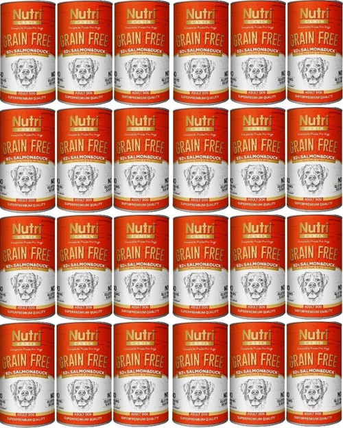 Nutri Canin Somonlu Ördekli Tahılsız Yetişkin Köpek Konservesi 400 G 24 Adet