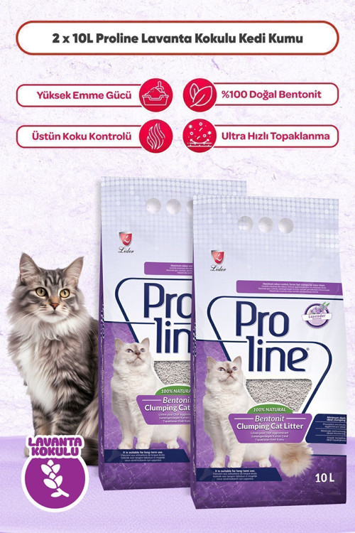 Pro Line Lavanta Kokulu Kedi Kumu 2x10 Lt ( 2 Adet 10 Lt )