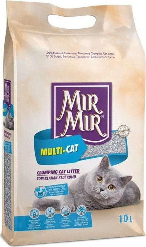 Multi Cat Birden Fazla Kedi Için Topaklanan Kedi Kumu 10 Lt