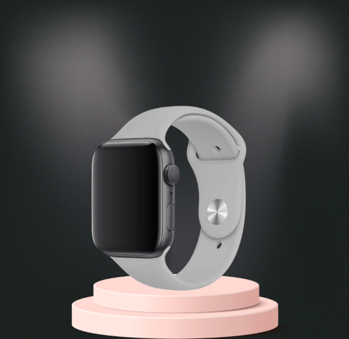 Apple Watch ultra Silikon Kordon 42-44-45-49 Mm/L Uyumlu AÇIK GRİ