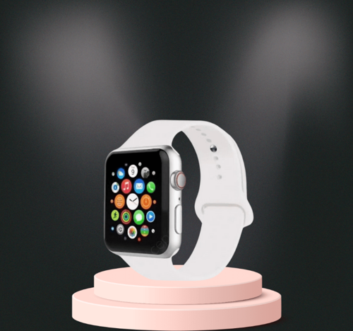 Apple Watch ultra Silikon Kordon 42-44-45-49 Mm/L Uyumlu BEYAZ
