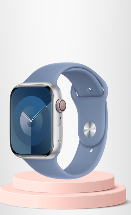 Apple Watch 42 44 45mm/S A Kalite Kordon Kayış Bileklik Klasik Kaliteli Silikon Kordon PASTEL MAVİS