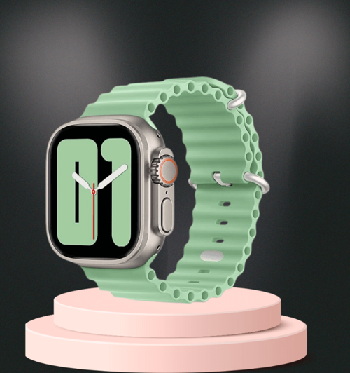 Watch Ile Uyumlu 42-44-45-49mm Silikon Kordon FISTIK YEŞİLİ