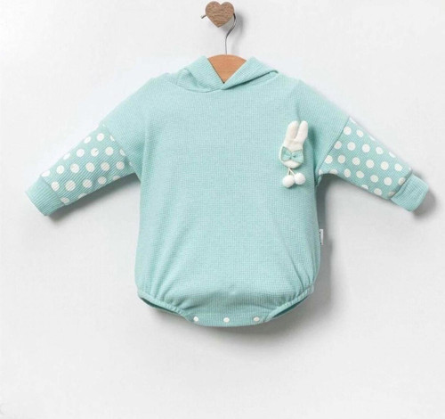 Mini Cayzen Kız Bebek Romper Kapüşonlu Badi Yeşil 1066 Yeşil 6-9 Ay