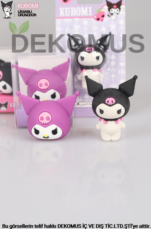 DEKOMUS İLE YENİ SEZON LİSANSLI KUROMİ ŞEKİLLİ Kalemtıraş VE 3D SİLGİ 2'LİSİ