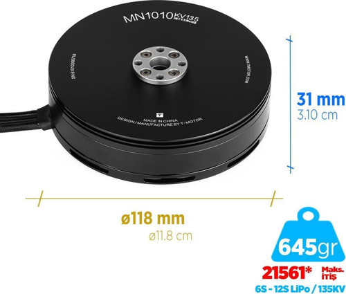 MN1010 135KV Brushless Fırçasız UAV Motor Multikopter Multi-rotor Quadcopter Hexacopter Drone Motoru