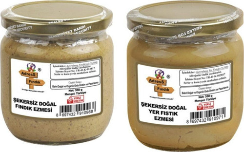 Şekersiz Yer Fıstığı-Şekersiz Fındık Ezmesi Seti 350*2=700 G