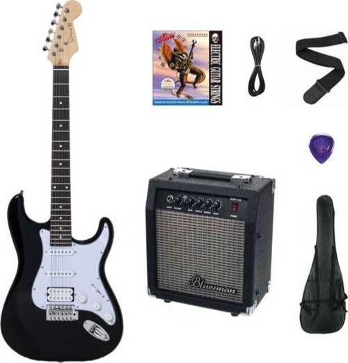 ESH-211 BK ELEKTRO GİTAR HSS - SİYAH SET(Amfi-KILIF-ASKI-TEL-KABLO-PENA)