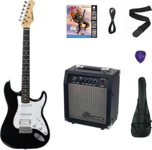 ST-20HHSSB-BK ELEKTRO GİTAR-SİYAH SET (Amfi-KILIF-ASKI-TEL-KABLO-PENA)