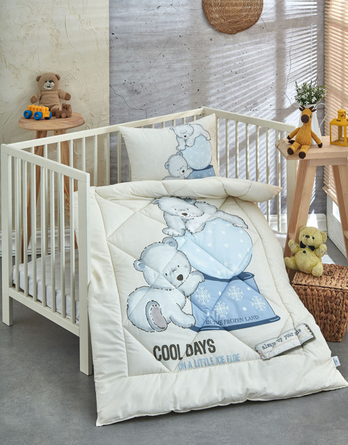 %100 Pamuk Kumaş Bebek Yorgan + Yastık Seti - FROZEN