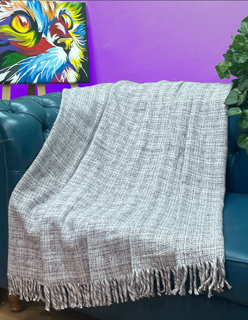 Battal Boy Pamuklu Skoç Kırık Desenli Tv Battaniyesi 200x220 CM - Gri