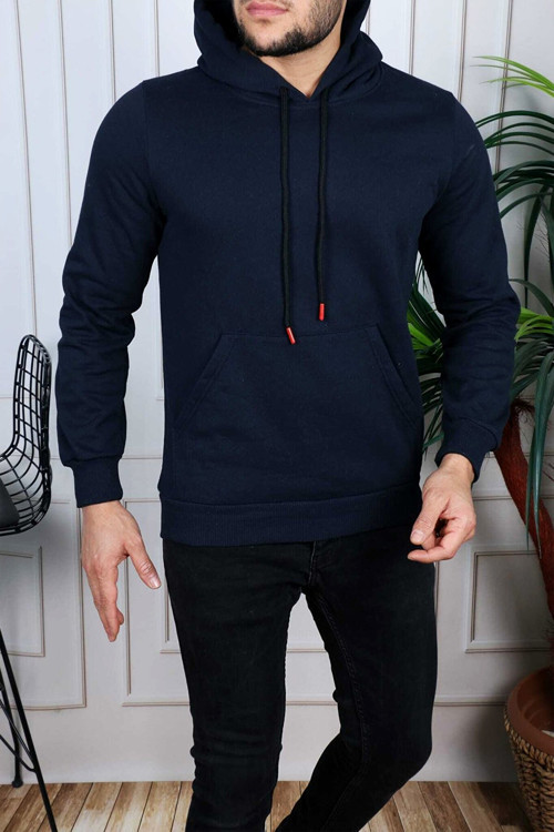Trend Clothıng Basic Unisex Kanguru Cepli Kapüşonlu Sweatshirt Hoodie Sweat- Regular Fit- Kışlık İçi Polarlı