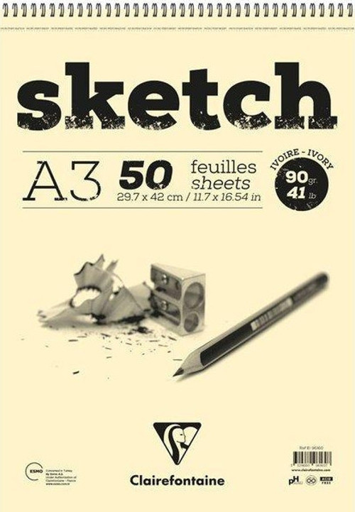Esquisse Ivory A3 Kısa Kenarı Spiralli Sketch Eskiz Defteri - Tekli EI96160