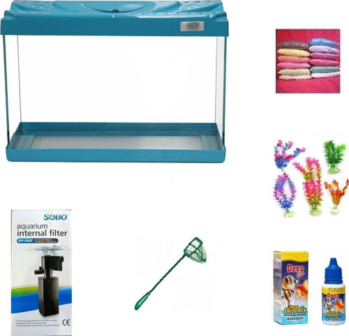 3518 Akvaryum Hazır Set Turkuaz 35 CM