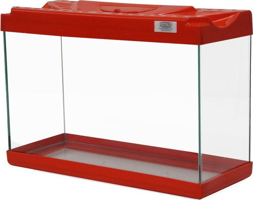 KP3018 Renkli Kapak Mini Akvaryum Kırmızı 30 CM