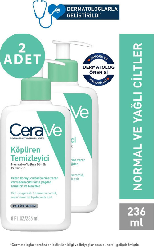 Foaming Cleanser Normal & Yağlıya Dönük Ciltler İçin 236 ml 2 Adet