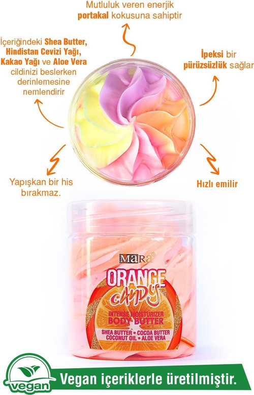 Orange Candy Body Butter Yoğun Vücut Nemlendirici Portakal Şekeri 100 gr