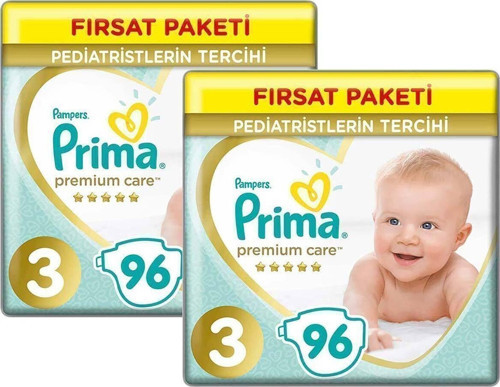 Premium Care Bebek Bezi 3 Beden 96 Adet Midi Fırsat Paketi X2
