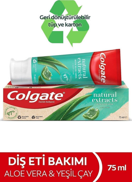 Natural Extracts Aloe Vera ve Yeşil Çay Özlü Diş Eti Bakımı Diş Macunu 75 ml