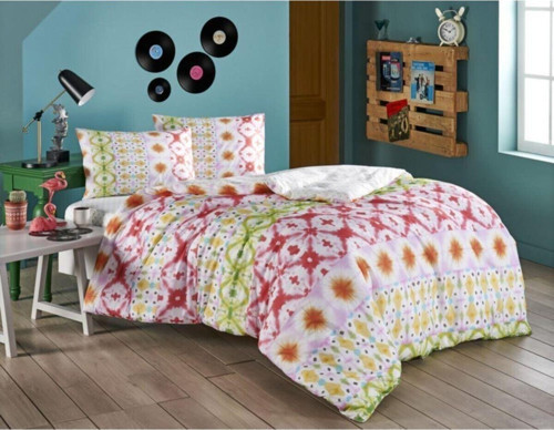 Ranforce Tek Kişilik Nevresim Takımı Enzo Yeşil Lastikli 160 Cm X 220 Cm