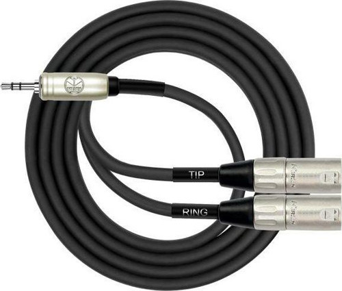 Cable Y-370PBL 2MT BK 3.5 mm. TRS (M) - Dual XLR (M) Stereo Kablo