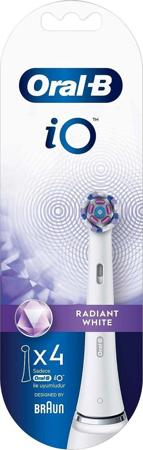 iO Radiant White Şarjlı Diş Fırçası Yedek Başlık Beyaz, 4 adet
