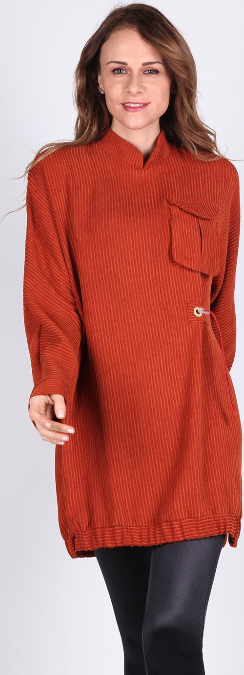 Cep Detalı Kadın Tesettür Tunik Sweatshirt
