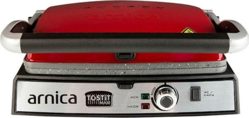 Tostit Maxi GH26243 Granit Izgaralı Tost Makinesi Kırmızı