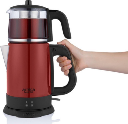 Demli Stil Kırmızı Cam Çay Makinesi Ih33024