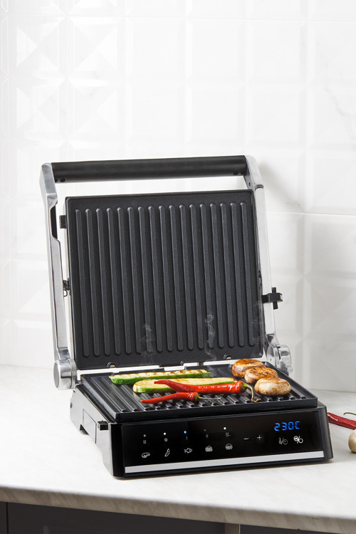 Grilliant 1341h Inox Gövdeli, Döküm Plakalı, 5 Programlı, Led Ekranlı Tost Ve Izgara Makinesi