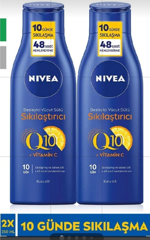 Q10 Sıkılastırıcı Vücut Sütü 250ml×2 ,48 Saat Nemlendirme 10 Günde Sıkılaş Kuru Ciltler