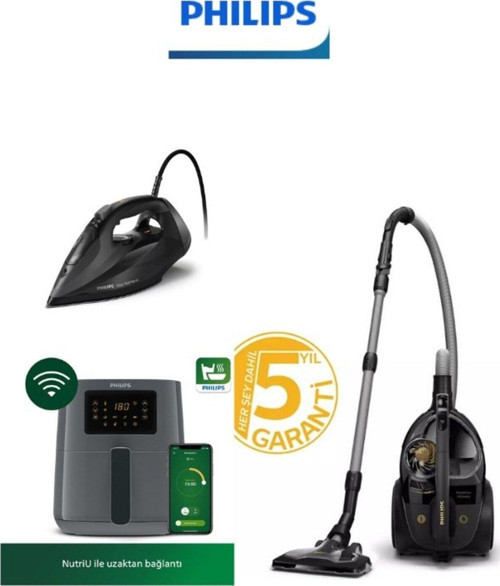 Çeyiz Seti ( XB9125/07 Toz Torbasız Süpürge, Dst7511/80 Buharlı Ütü, Hd9255/60 Airfryer )