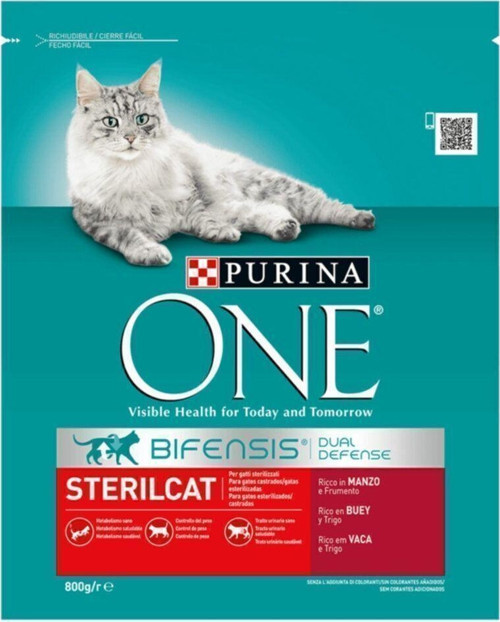 One Kuru Kedi Maması Steril Sığır Etli 800 Gr