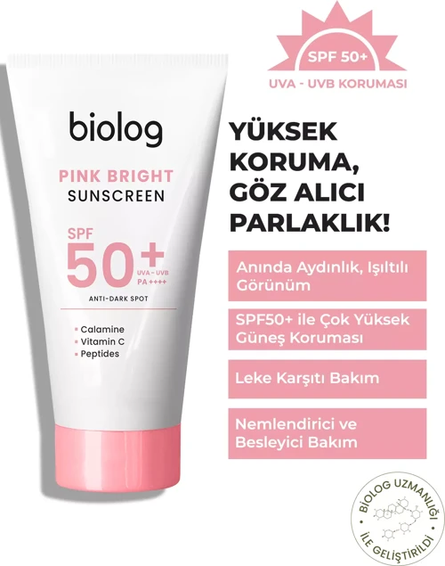 Pink Bright Yüksek Korumalı Pembe Güneş Kremi 50 ml.