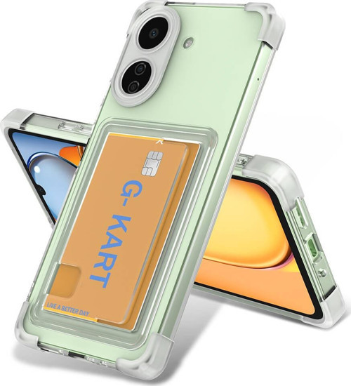 Xiaomi Redmi 13C Kılıf Airbag Tasarımlı Şeffaf Kartlıklı Zore G-Kart Kapak