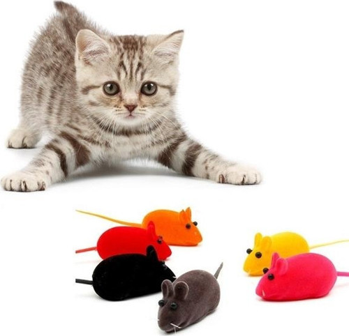 Kedi Oyuncağı Sesli Fare Dört Ayrı Renkte Dört Adet 3-6 cm