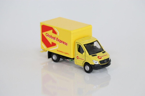 1:36 Ölçek Metal Çek Bırak Mercedes Sprinter Kar-go Aracı Sarı