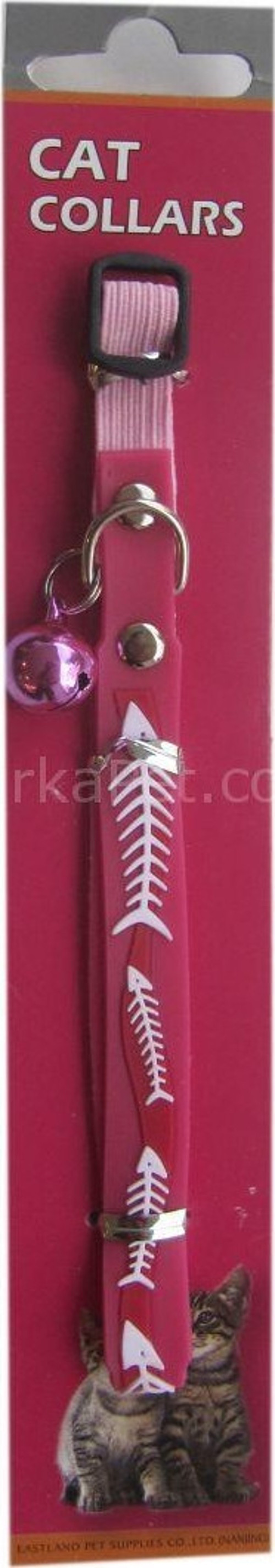 Balık Desenli Kedi Boyun Tasması 10mm*30 cm Mor
