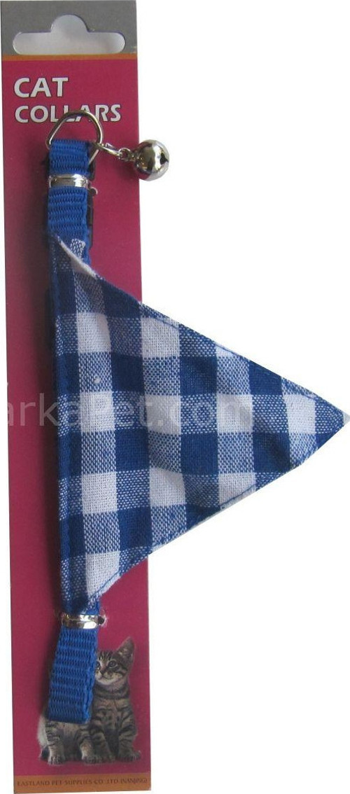 Fularlı Kedi Boyun Tasması 10mm*30 cm Mavi