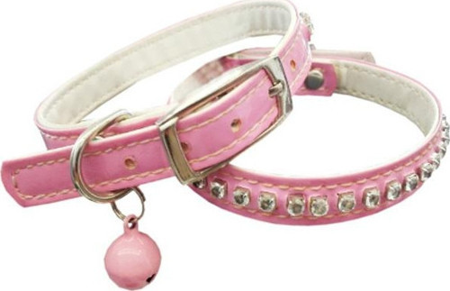 Taşlı Kedi Boyun Tasması 1*30 cm Pembe