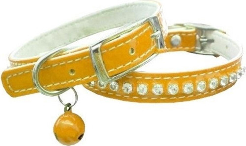 Taşlı Kedi Boyun Tasması 1*30 cm Sarı