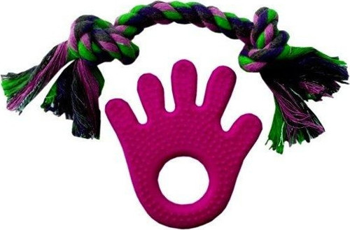 Köpek Diş Bakım Oyuncağı El Dişlik Ve Örgü Halat 8 cm Pembe