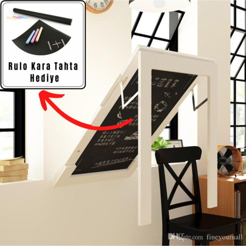 90X60 Cm Mdf Çerçeveli Özel Tasarım Duvara Monte Katlanır Yemek Masası